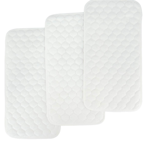 BlueSnail Quilted Thicker Waterproof Changing Pad Liners,3 Count(Snow White 13” x 27”)