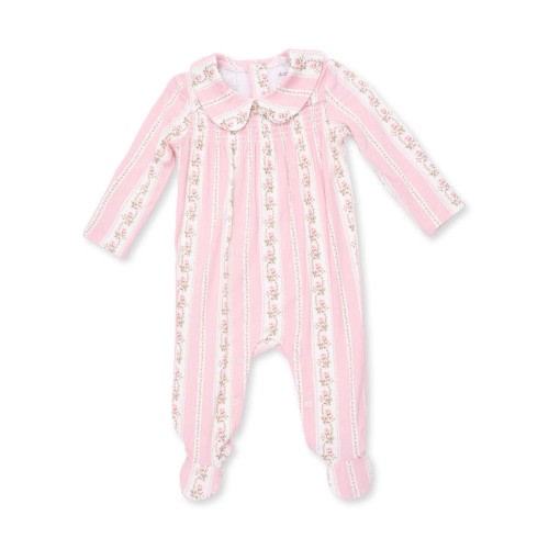 Smocked Peter Pan Snap Footie, Antoinette Stripe