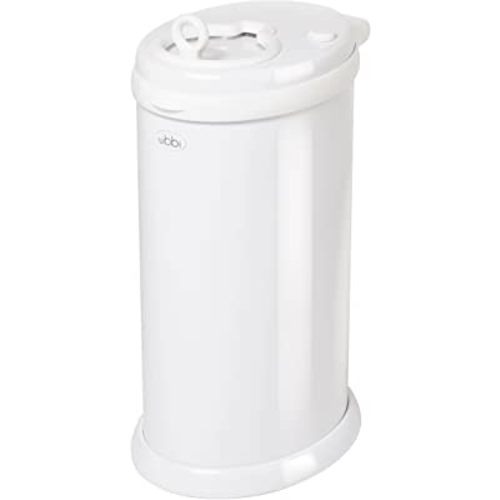 Ubbi Steel Odor Locking, No Special Bag Required Money Saving, Awards-Winning, Modern Design, Registry Must-Have Diaper Pail, White