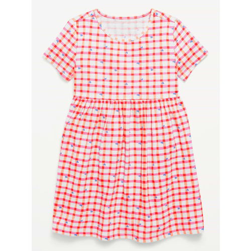 Printed Short-Sleeve Jersey-Knit Dress for Toddler Girls