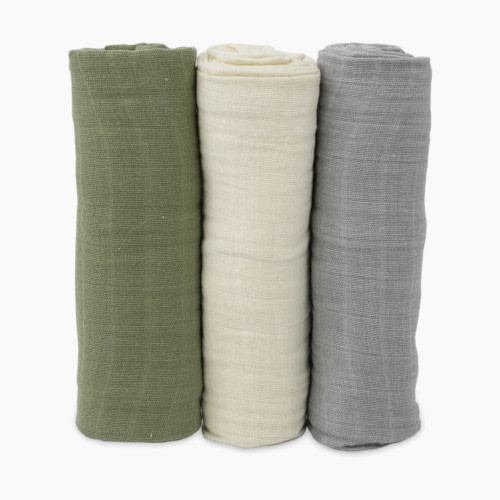 Little Unicorn Cotton Muslin Swaddle Blanket 3 Pack - Fern