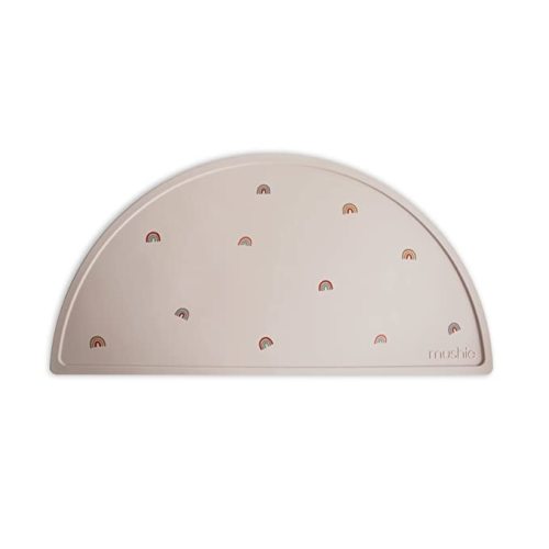 mushie Silicone Placemat for Kids | BPA-Free Non-Slip Design (Rainbows)