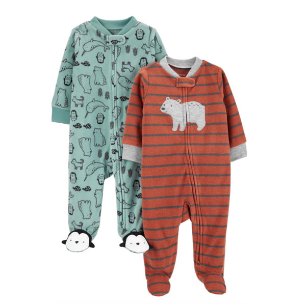 Simple Joys by Carter's Baby Boys 2-pack Fleece Footed Sleep and PlayBaby and Toddler Sleepers