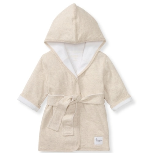 Organic Cotton Knit Terry Hooded Robe Oatmeal