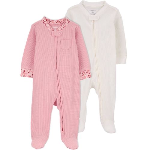 Baby 2-Pack 2-Way Zip Thermal Textured Sleep & Play Pajamas | Carter's