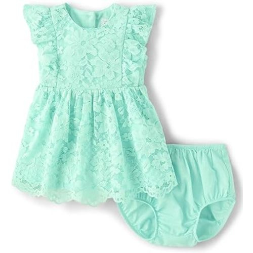 The Children's Place Baby Girls' and Newborn Ruffle Dressy Dress