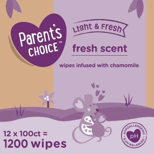 Parent's Choice Light & Fresh Baby Wipes (1200 Total Wipes)