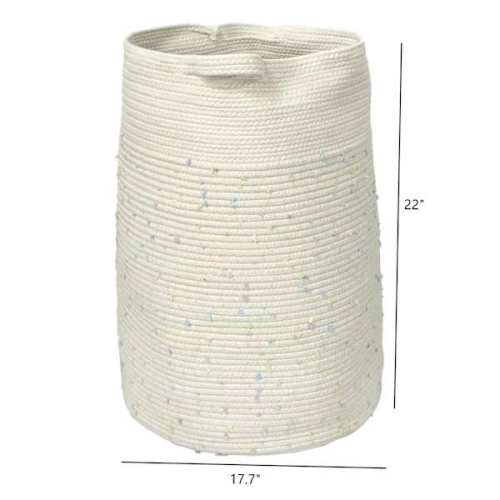 Tiny Dreamers Kids Poly Rope Pastel Dot Hamper, Large