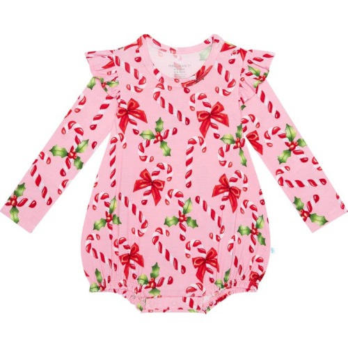 Baby Kids' Helen Ruffle Long Sleeve Bubble Romper, 3-6M, Light/ Pastel Pink