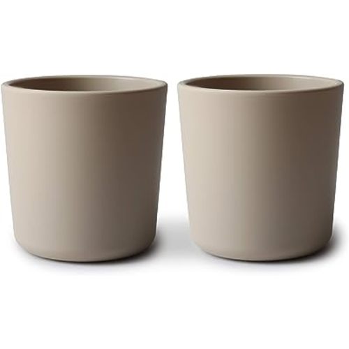 mushie Dinnerware Cups For Kids | Made in Denmark, Set of 2 (Vanilla)