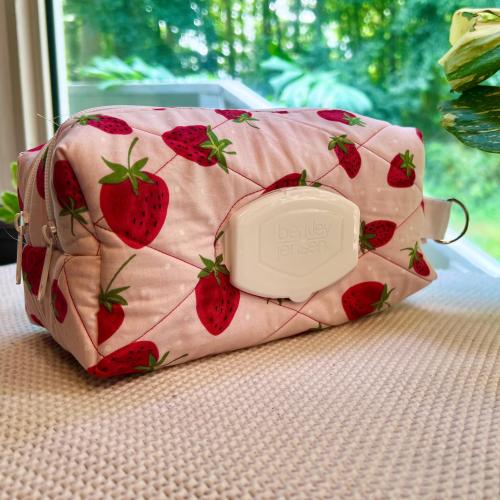 Double Zipper Wipe Pouch: Handmade Diaper Bag Organizer with Handle