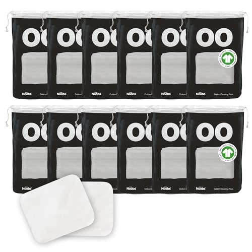Baby Cotton Pads Large by LoveNoobs, 100% Organic Large Cotton Wool Pads, 720 Count, Baby Cotton Wool Pads Large for Babies, Baby Essentials for Newborn, Square Large Cotton Pads, Cotton Wool Roll