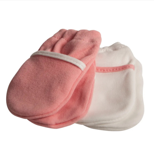 Safety First No Scratch Mittens Pink/white 2-pack in Assorted | | Baby Factory