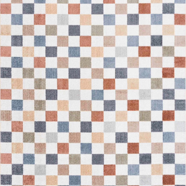 Alie Colorful Checkered Washable Rug | Colorful Checkered Rug