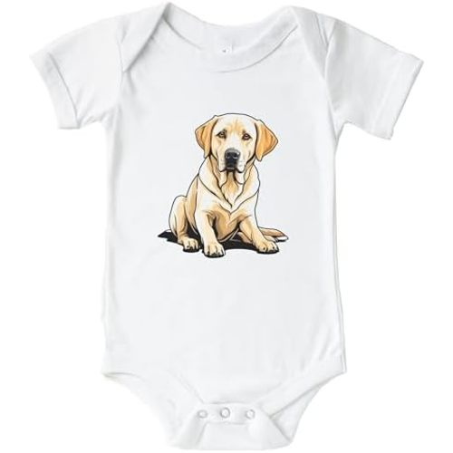 Really Awesome Shirts Cute Yellow Lab Dog Breed Baby Bodysuit