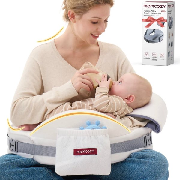 Ergonomic Nursing Pillow for Breastfeeding, Memory Foam Support - Momcozy
