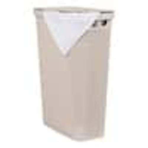 Mind Reader Ivory 23.5 H x 10.75 W x 18.5 D Plastic Modern 40 L Slim Clothes Basket with Lid Rectangle Laundry Room Hamper 40FABHAMP-IVO