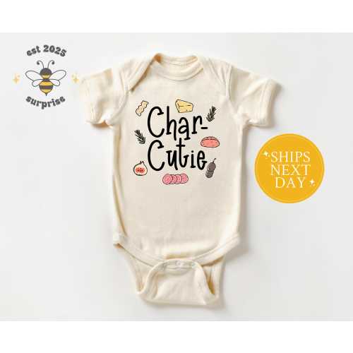 Charcutie Girl Bodysuit – Cute Charcuterie Baby Girl Onesie® – Foodie Gift for Baby Shower – Natural Bodysuit