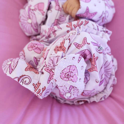 Tiny Tides Ruffle Zipper Footie | Pink