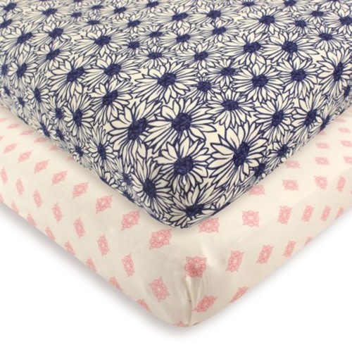 Touched By Nature Baby Girl Organic Cotton Crib Sheet, Daisy, One Size