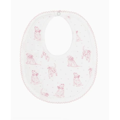 Pink Puppy Love Print Bib