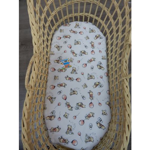 Fitted Bassinet Sheet Winnie the Pooh Hunny Pots 100% Pure Cotton