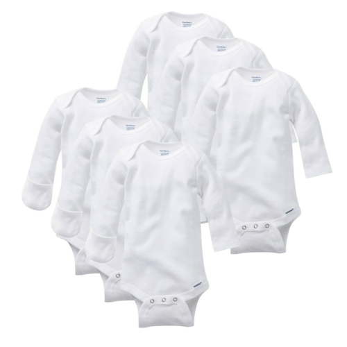 6-Pack Baby Neutral Long Sleeve Onesies® Bodysuit With Mitten Cuffs