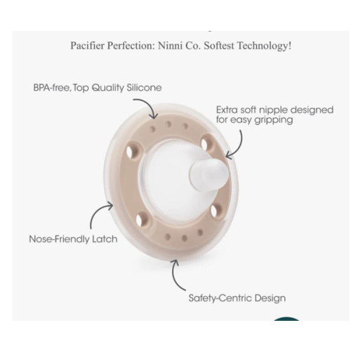 Ninni Pacifier- Oatmeal 2 Pack Pacifier Like Breast – Ninni Co