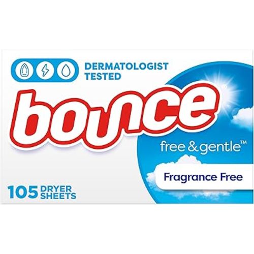 Bounce Fabric Softener Dryer Sheets, Free and Gentle, 105 Count