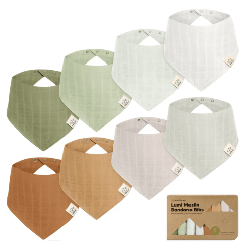 Lumi Muslin Bandana Bibs (8-Pack) | Keababies