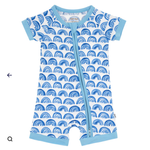 Blue Rainbows Shorty Zippy - Little Sleepies