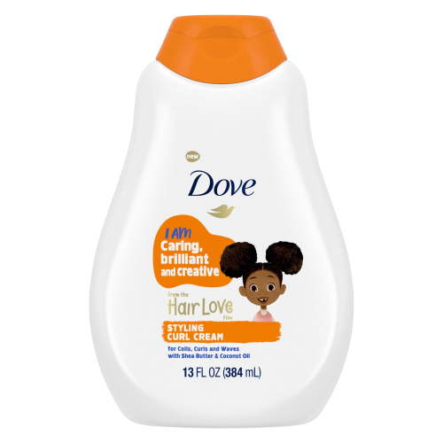 Dove Kids Care Styling Curl Cream for Coils, Curls and Waves Hair Love Kids Styling Cream Infused with Coconut Oil and Shea Butter, 13 fl oz