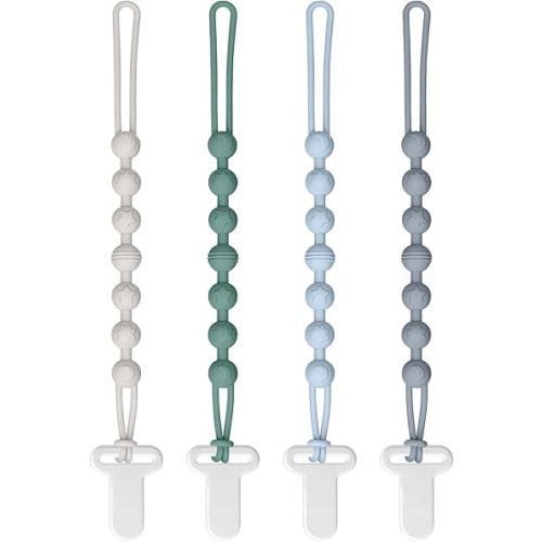 Pacifier Clips Baby Boys: One-Piece Baby Pacifier Clip, 100% Food Grade Silicone, Pacifier Holder Clip for Boys and Girls, Baby Newborn Essentials, Soft and Flexible Silicone Pacifier Clip