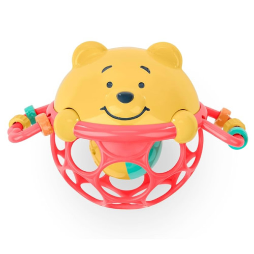 Disney Baby Winnie The Pooh Jingle & Shake Rattle Toy by Bright Starts with Easy-Grasp Oball Technology, Unisex, Newborns & Up
