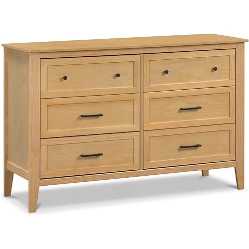 DaVinci Shea 6-Drawer Baby Dresser for Bedroom - GREENGUARD Gold Certified - Multi-Purpose Storage Double Chest of Drawers for Boys and Girls - Dresser for Kids Bedroom, Living Room, Nursery - Honey