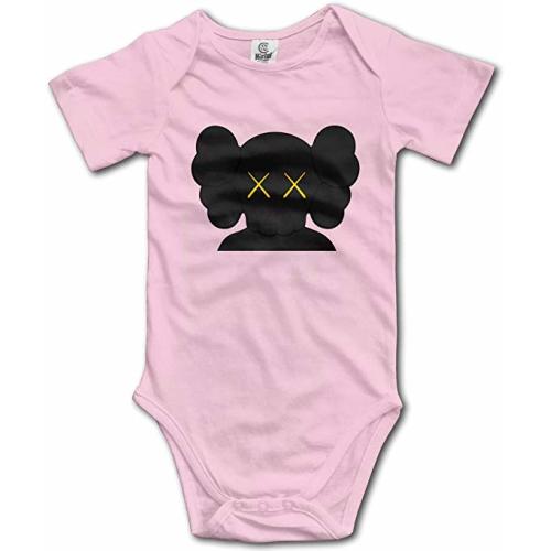 Husong KAWS Baby Bodysuit Short Sleeves Boy Infant Newborn Bodysuits - 6M - Pink