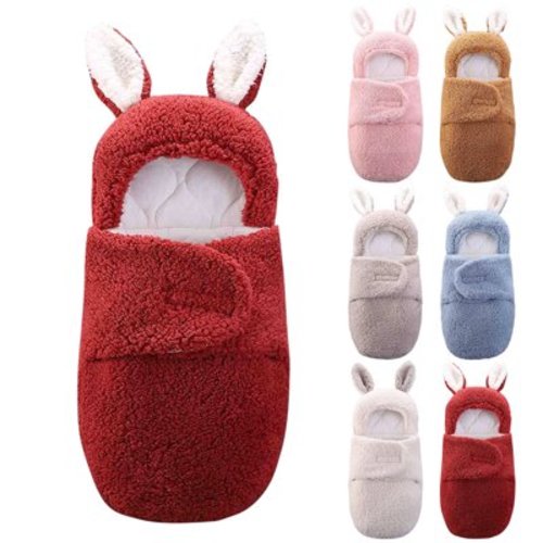 Baby Swaddle Blanket Boys Girls Cute Cotton Plush Receiving Blanket Soft Newborn Sleeping Wraps for Infant Baby Shower Gift Red 1-3 Months