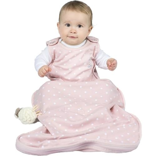 Wearable Blanket from Woolino, 4 Season Merino Wool Baby Sleep Bag or Sack, Silky Soft & Machine Washable, 2mo-2yrs, Rose