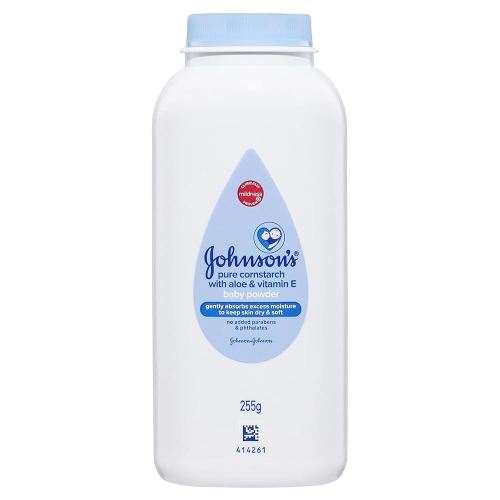 Johnson's Baby Powder with Naturally Derived Cornstarch Aloe & Vitamin E, Hypoallergenic, 9 oz