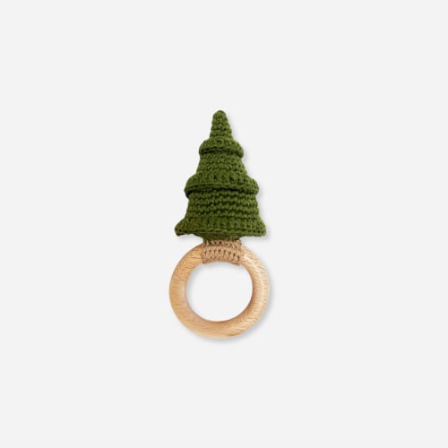 Cotton Crochet Rattle Teether - Christmas Tree