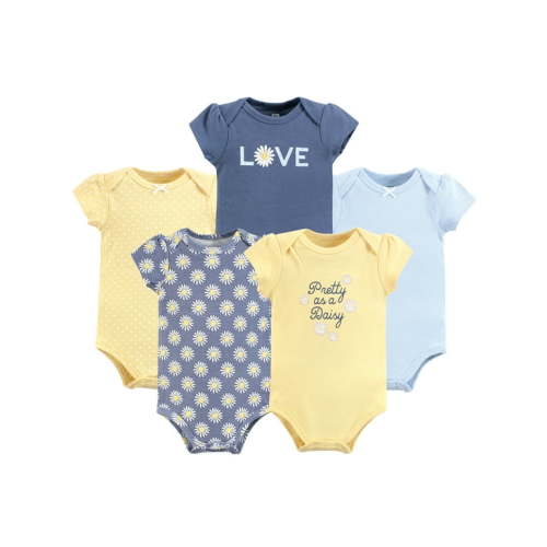 Hudson Baby Short Sleeve Bodysuits, 5-Pack, Newborn- 24 Months