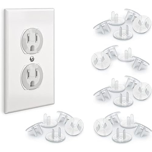 24 Pack Outlet Covers Baby Proofing, Provide Shock Prevention and Easy Installation, Safe and Secure Plastic Plug Covers for Power Sockets (24 Outlet Covers)