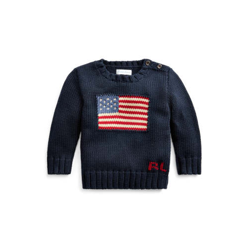 Flag Cotton Crewneck Sweater | Over The Moon