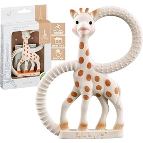 Sophie la girafe | Teething Ring | Made from Natural Rubber | Designed for Teething Babies | Awaken All 5 Senses | Easy to Clean