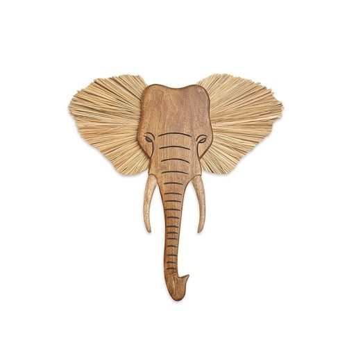 Crane Baby Safari Nursery Décor, Wooden Animal Wall Décor for Boys and Girls, Elephant, 21" x 21"