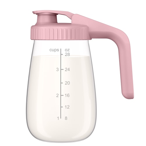 Momcozy Breast Milk Pitcher, No Leak Breast Milk Fridge Storage Container With Wide Mouth, Fast Baby Formula Maker, 1 Quart Mason Jar