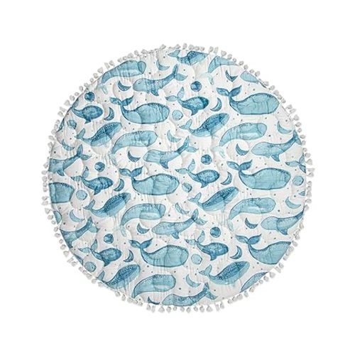 Crane Baby Activity Mat, Baby Play Mat for Boys and Girls, Whale Print, 40" x 40", Baby Must Haves, Infant Play Mat, Tummy Time Baby Floor Mat, Kids Play Mat, Tummy Time Mat, Tummy Time Toys