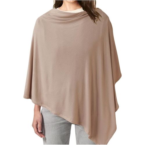 Konssy Knit Nursing Cover for Breastfeeding, 360 Full Privacy Breathable Breastfeeding Cover, Multi-use Carseat Canopy(Clay)