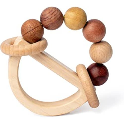 Baby Rattles 0-6 Months Wooden Toys for Babies 6-12 Months Montessori Wood Color Baby Rings for Newborn 0 3 6 12 Month Toddler Toys 1-3