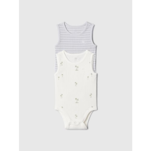Baby First Favorites Ribbed Tank Bodysuit (2-Pack) in grey matter, size: 6-12 M